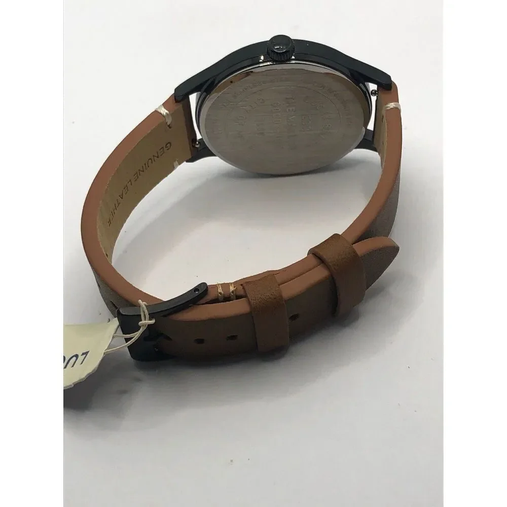 Lucky Brand LW00101 Women's Brown Leather Analog Black Dial Quartz Watch OP261